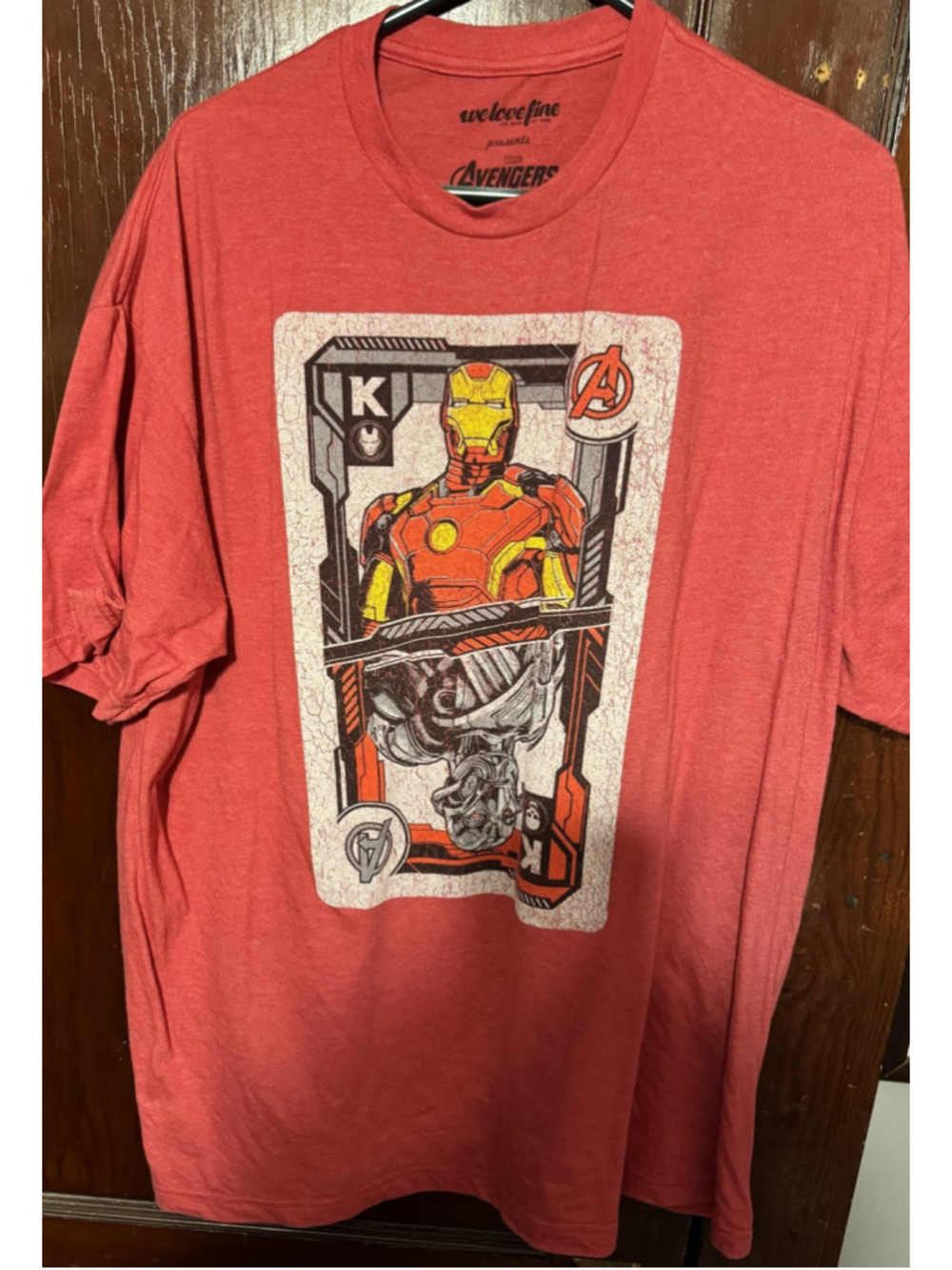 Iron Man Ultron Marvel Avengers T-Shirt Men's Size 2XL Red